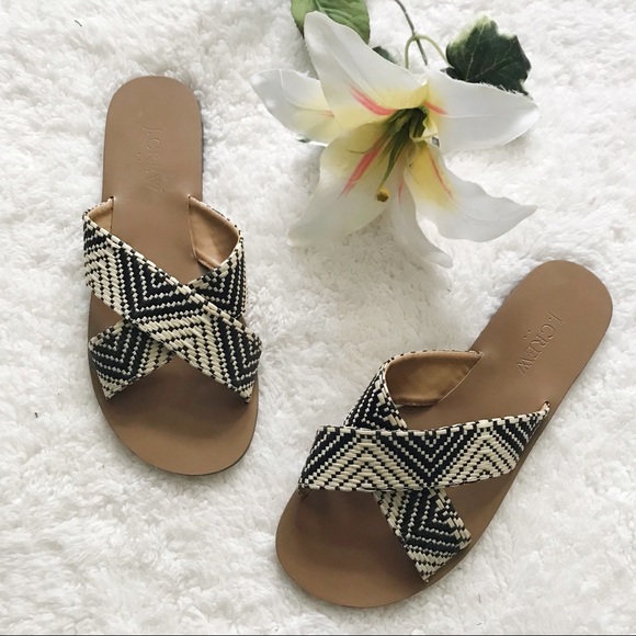 J. Crew Factory Shoes - J. Crew Sandals Size 6 Criss Cross Slip on